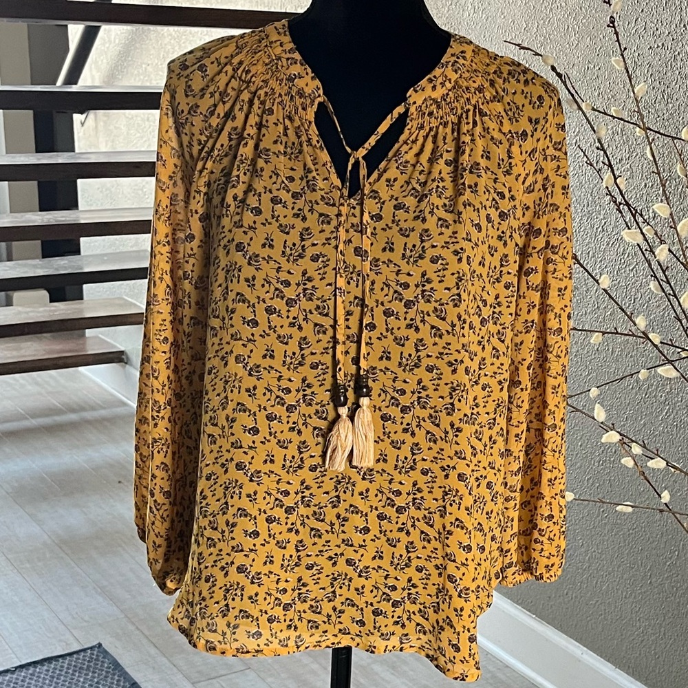Mason & Belle Floral Peasant Top